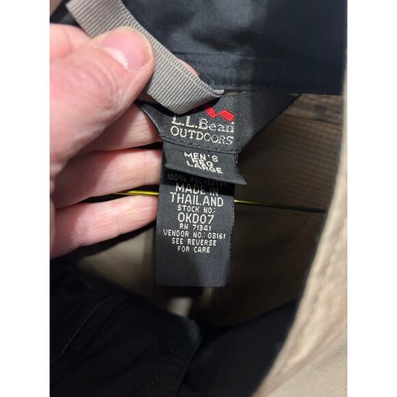 LL Bean Outdoors Jacket Mens Brown Full Zip Windbreaker Lined Lightweight Large - Picture 3 of 6